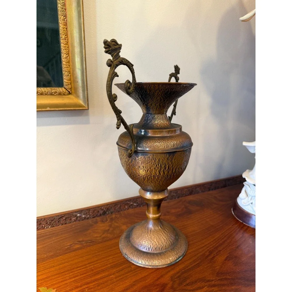 Vintage‎ Italian Copper Urn Vase with Griffin Handles